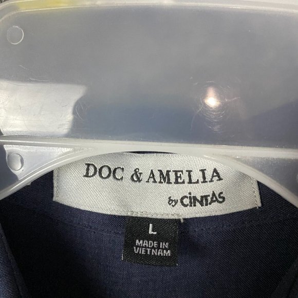 Doc & Amelia by Cintas Button Up Top Large Women's Blue 100% Polyester L - Picture 7 of 11